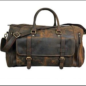 Large leather Travel  Duffel bag